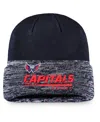 Fanatics Men's Navy Washington Capitals Authentic Pro Locker Room Official Graphic Cuffed Knit Hat In Navy