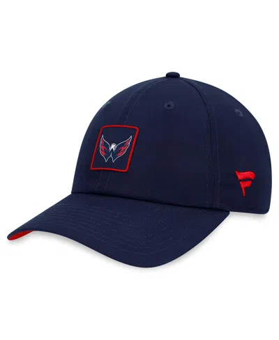 Fanatics Men's Navy Washington Capitals Authentic Pro Rink Adjustable Hat In Navy,red