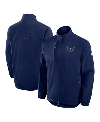 Fanatics Men's Navy Washington Capitals Authentic Pro Rink Full-zip Coaches Jacket In Blue