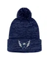 Fanatics Men's Navy Washington Capitals Fundamental Cuffed Knit Pom With Hat In Blue