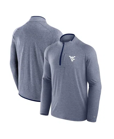 Fanatics Men's Navy West Virginia Mountaineers Mock Neck Half-zip Pullover Jacket In Blue