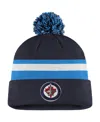 Fanatics Men's Navy/blue Winnipeg Jets 2020 Nhl Draft Authentic Pro Cuffed Pom Knit Hat In Navy