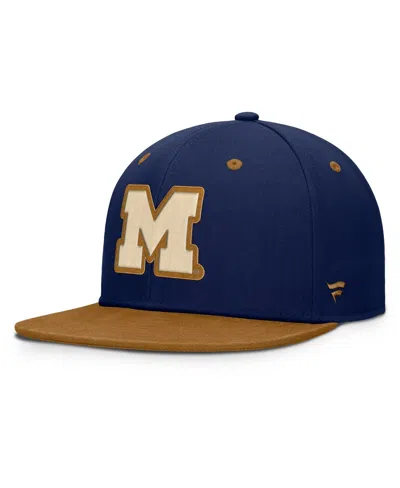 Fanatics Men's Navy/brown Michigan Wolverines Noboa Fitted Hat