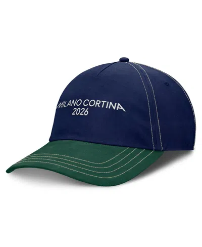 Fanatics Men's Navy/dark Green Milano Cortina 2026 Winter Olympics Friction Adjustable Hat In Blue