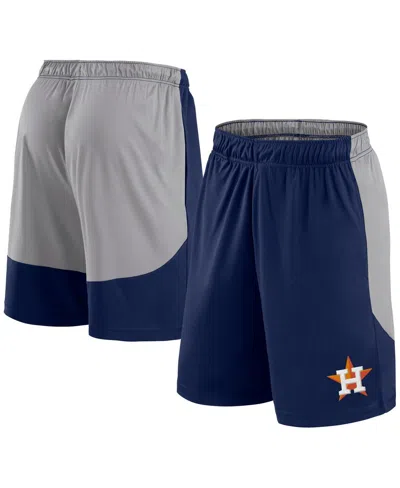 Fanatics Men's Navy/gray Houston Astros Go Hard Shorts In Navy,gray