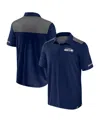 Fanatics Men's Navy/gray Seattle Seahawks Color Block Polo Shirt In Navy,gray