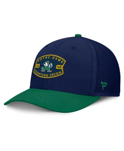 Fanatics Men's Navy/kelly Green Notre Dame Fighting Irish Adapt Adjustable Trucker Hat