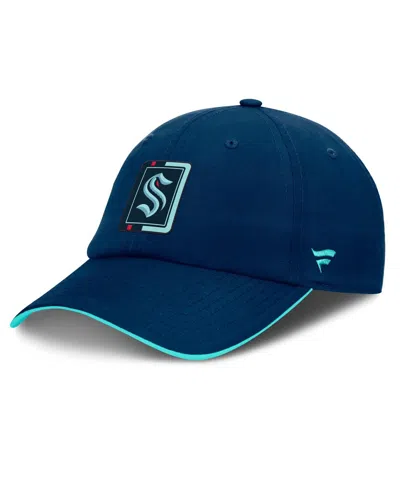 Fanatics Men's Navy/light Blue Seattle Kraken Authentic Pro Ripstop Adjustable Hat In Multi