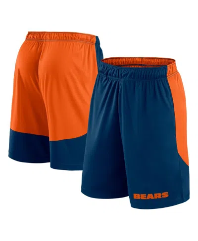 Fanatics Men's Navy/orange Chicago Bears Launch Shorts In Navy,orange