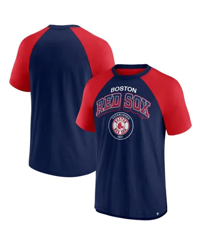 Fanatics Men's Navy/red Boston Red Sox Fundamentals Walk Off Raglan T-shirt In Blue