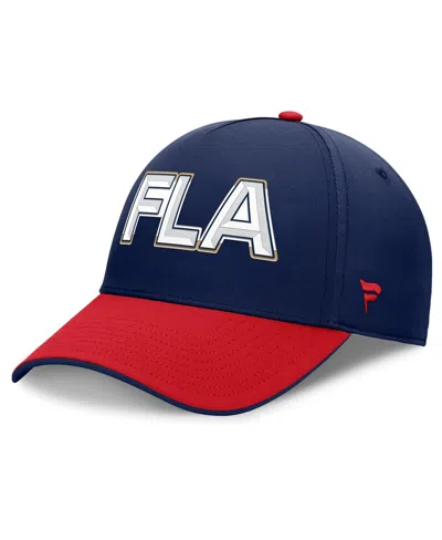 Fanatics Men's Navy/red Florida Panthers Authentic Pro Rink Team Code Flex Hat In Blue