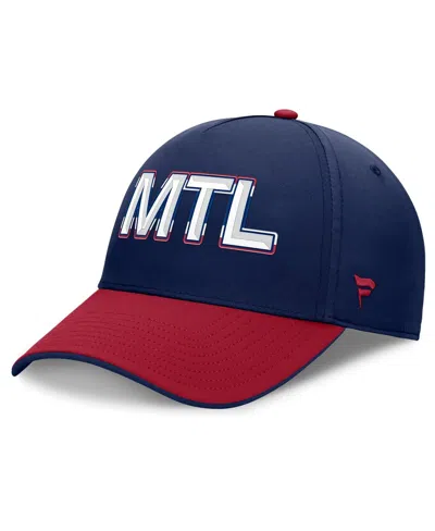 Fanatics Men's Navy/red Montreal Canadiens Authentic Pro Rink Team Code Flex Hat In Multi