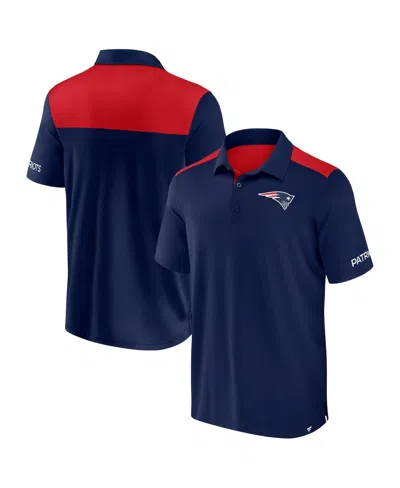 Fanatics Men's Navy/red New England Patriots Color Block Polo Shirt In Navy,red