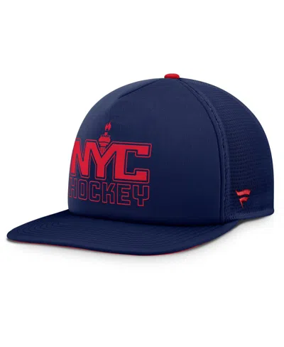 Fanatics Men's Navy/red New York Rangers Authentic Pro Hometown Rink Foam Trucker Snapback Hat