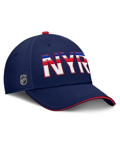 Fanatics Men's Navy/red New York Rangers Authentic Pro Rink Team Code Flex Hat In Navy,red