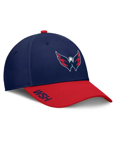 Fanatics Men's Navy/red Washington Capitals Authentic Pro Rink Flex Hat In Navy,red