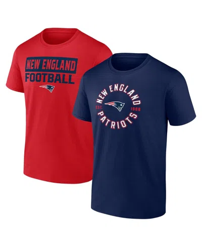 Fanatics Men's New England Patriots Serve T-shirt Combo Pack In Navy,red