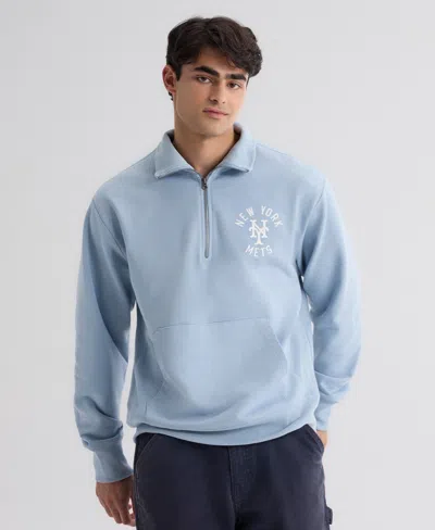Fanatics Men's New York Mets Iconic Quarter-zip Relaxed-fit Sweatshirt In Blue