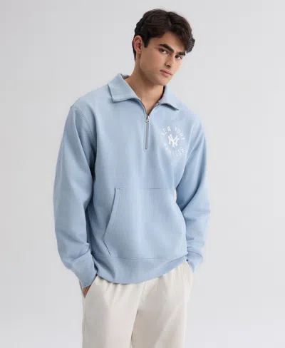 Fanatics Men's New York Yankees Iconic Relaxed Fit Quarter-zip Long-sleeve Sweatshirt In Blue