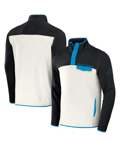 Fanatics Men's Nfl X Darius Rucker Collection By  Black, Cream Carolina Panthers Micro Fleece Quarter In Black,cream