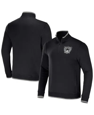 Fanatics Men's Nfl X Darius Rucker Collection By  Black Las Vegas Raiders Logo Quarter-zip Top