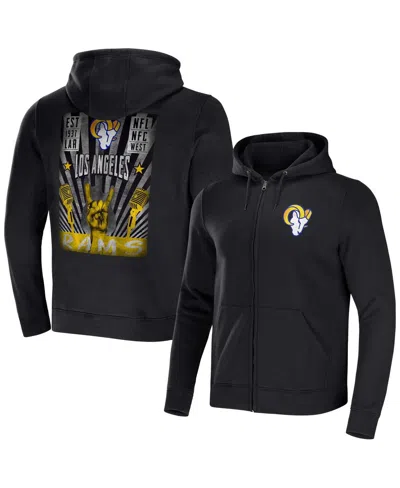 Fanatics Men's Nfl X Darius Rucker Collection By  Black Los Angeles Rams Rocker Full-zip Hoodie