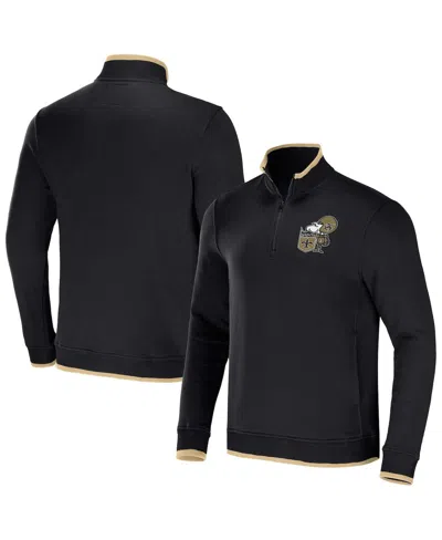 Fanatics Men's Nfl X Darius Rucker Collection By  Black New Orleans Saints Logo Quarter-zip Top