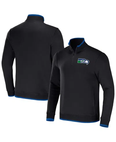 Fanatics Men's Nfl X Darius Rucker Collection By  Black Seattle Seahawks Logo Quarter-zip Top