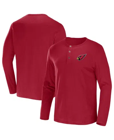 Fanatics Men's Nfl X Darius Rucker Collection By  Cardinal Arizona Cardinals Slub Jersey Henley Long