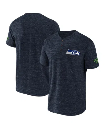 Fanatics Men's Nfl X Darius Rucker Collection By  College Navy Seattle Seahawks Slub Henley T-shirt