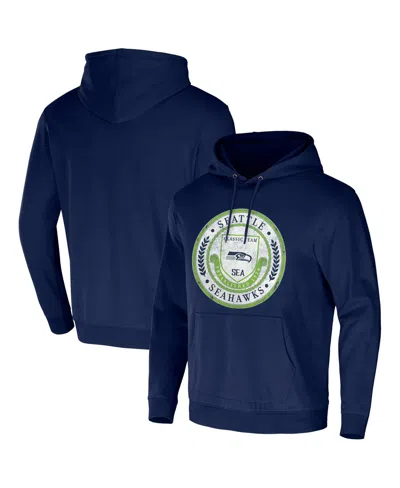 Fanatics Men's Nfl X Darius Rucker Collection By  College Navy Seattle Seahawks Washed Pullover Hoodi