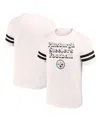 Fanatics Men's Nfl X Darius Rucker Collection By  White Pittsburgh Steelers Vintage-like Football T-s In Cream