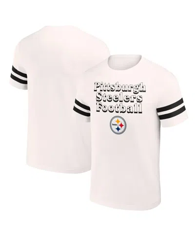 Fanatics Men's Nfl X Darius Rucker Collection By  White Pittsburgh Steelers Vintage-like Football T-s In Cream
