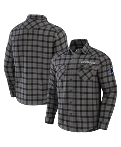 Fanatics Men's Nfl X Darius Rucker Collection By  Gray Dallas Cowboys Flannel Long Sleeve Button-up S