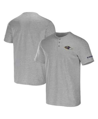 Fanatics Men's Nfl X Darius Rucker Collection By  Heather Gray Baltimore Ravens Henley T-shirt