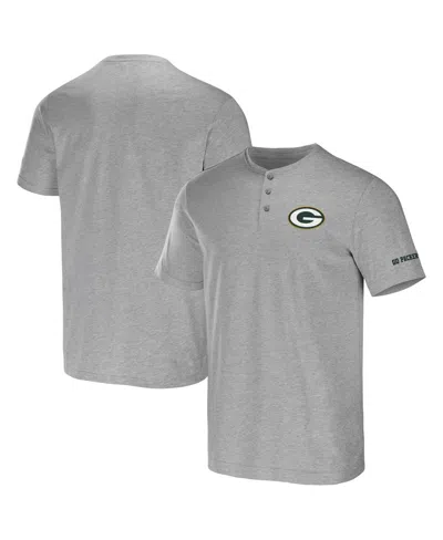 Fanatics Men's Nfl X Darius Rucker Collection By  Heather Gray Green Bay Packers Henley T-shirt