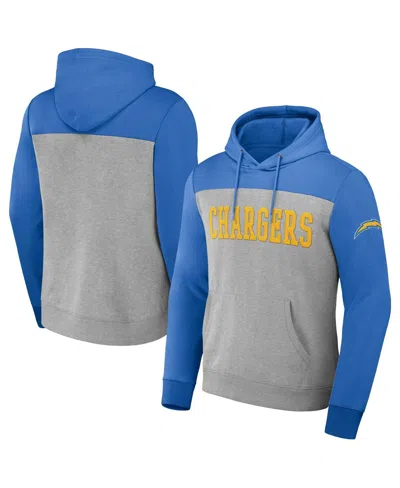 Fanatics Men's Nfl X Darius Rucker Collection By  Heather Gray Los Angeles Chargers Color Blocked Pul