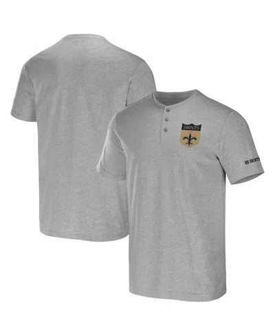 Fanatics Men's Nfl X Darius Rucker Collection By  Heather Gray New Orleans Saints Henley T-shirt