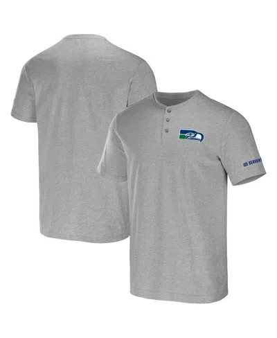 Fanatics Men's Nfl X Darius Rucker Collection By  Heather Gray Seattle Seahawks Henley T-shirt