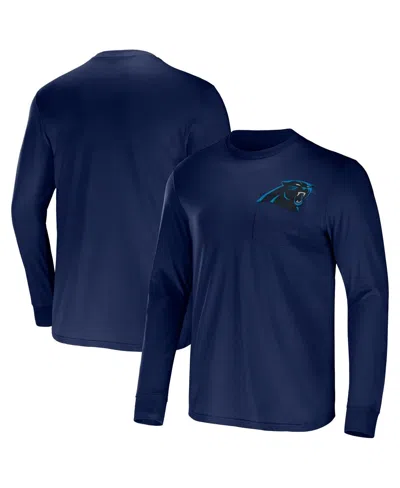 Fanatics Men's Nfl X Darius Rucker Collection By  Navy Carolina Panthers Team Long Sleeve T-shirt