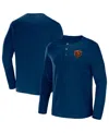 Fanatics Men's Nfl X Darius Rucker Collection By  Navy Chicago Bears Slub Jersey Henley Long Sleeve T In Navy