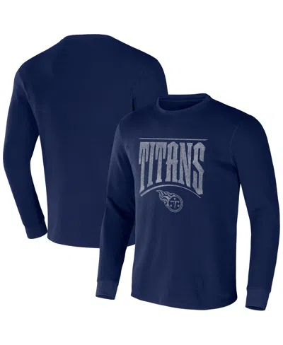 Fanatics Men's Nfl X Darius Rucker Collection By  Navy Tennessee Titans Long Sleeve Thermal T-shirt