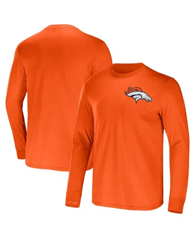 Fanatics Men's Nfl X Darius Rucker Collection By  Orange Denver Broncos Team Long Sleeve T-shirt
