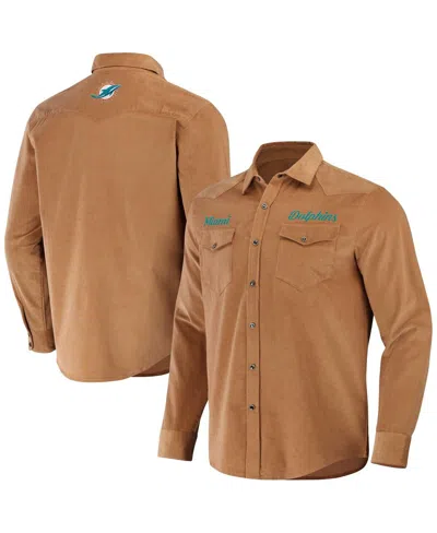 Fanatics Men's Nfl X Darius Rucker Collection By  Orange Miami Dolphins Western Button-up Shirt