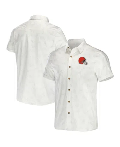 Fanatics Men's Nfl X Darius Rucker Collection By  White Cleveland Browns Woven Button-up T-shirt