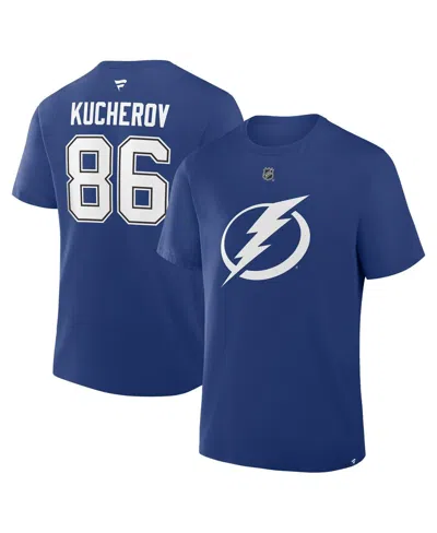 Fanatics Men's Nikita Kucherov Blue Tampa Bay Lightning Authentic Stack Name Number T-shirt