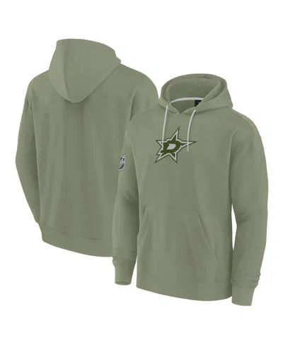 Fanatics Men's Olive Dallas Stars Elements Pace Pullover Hoodie In Olive,gray