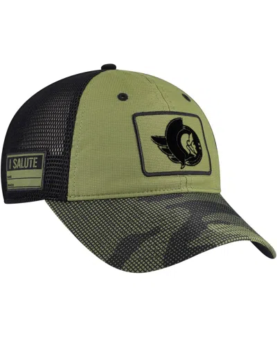 Fanatics Men's Olive Ottawa Senators Military Appreciation Trucker Adjustable Hat In Green
