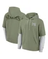 Fanatics Men's Olive Philadelphia 76ers Elements Sleek Pullover Hoodie In Olive
