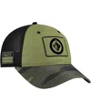 Fanatics Men's Olive Winnipeg Jets Military Appreciation Trucker Adjustable Hat